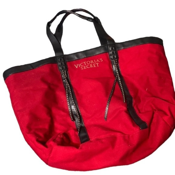 Victoria Secret canvas red tote - Picture 1 of 3